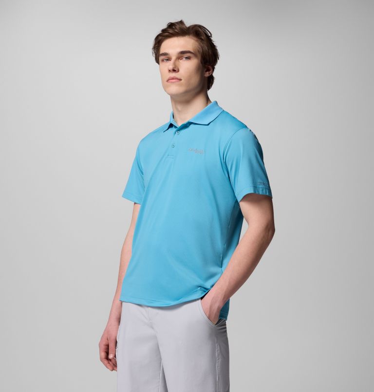 Men's Low Drag Offshore Polo, Color: Vintage Blue, image 4
