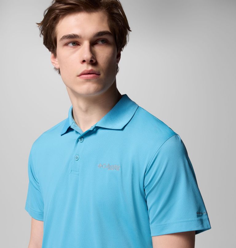 Men's Low Drag Offshore Polo, Color: Vintage Blue, image 5