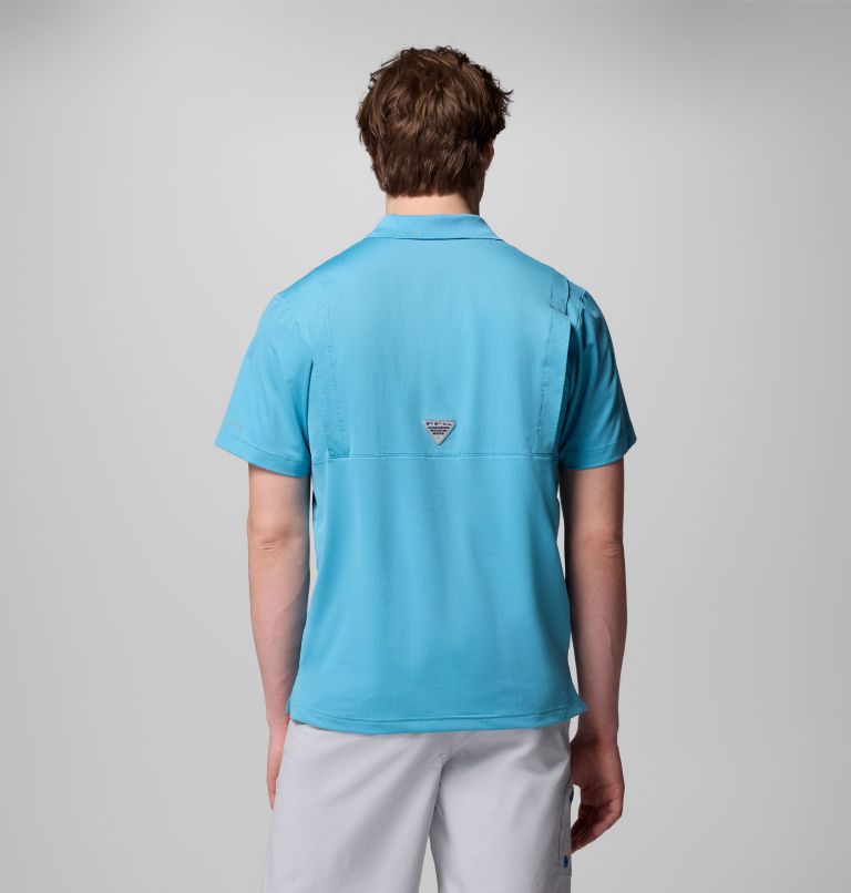 Men's Low Drag Offshore Polo, Color: Vintage Blue, image 3
