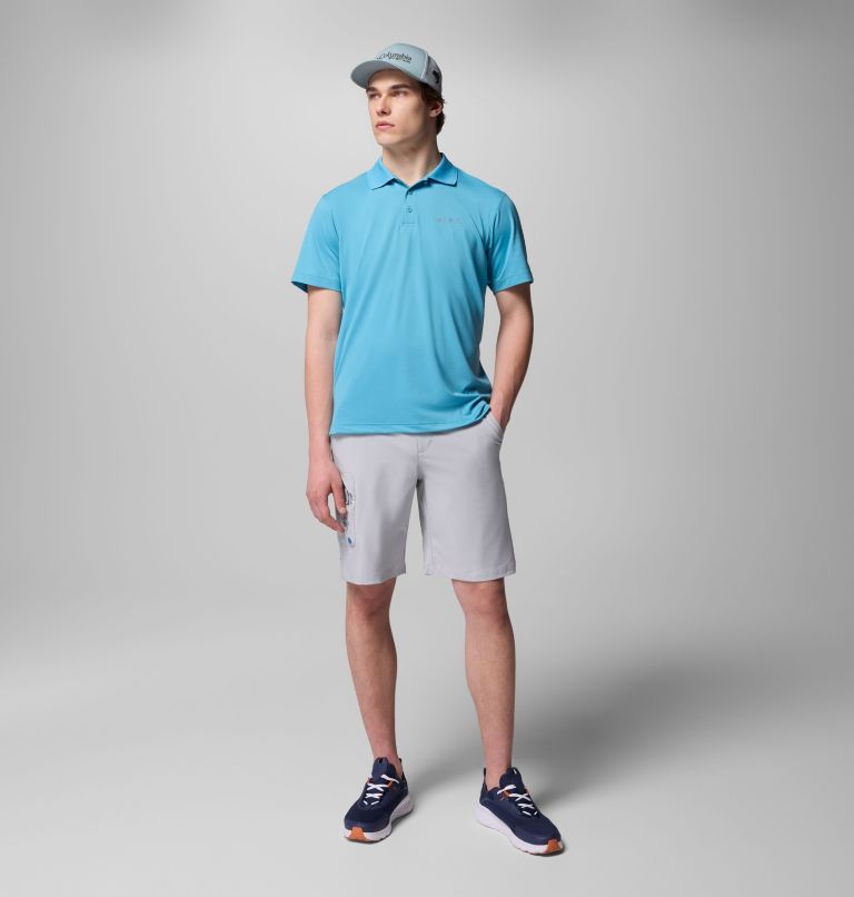 Men's Low Drag Offshore Polo, Color: Vintage Blue, image 2