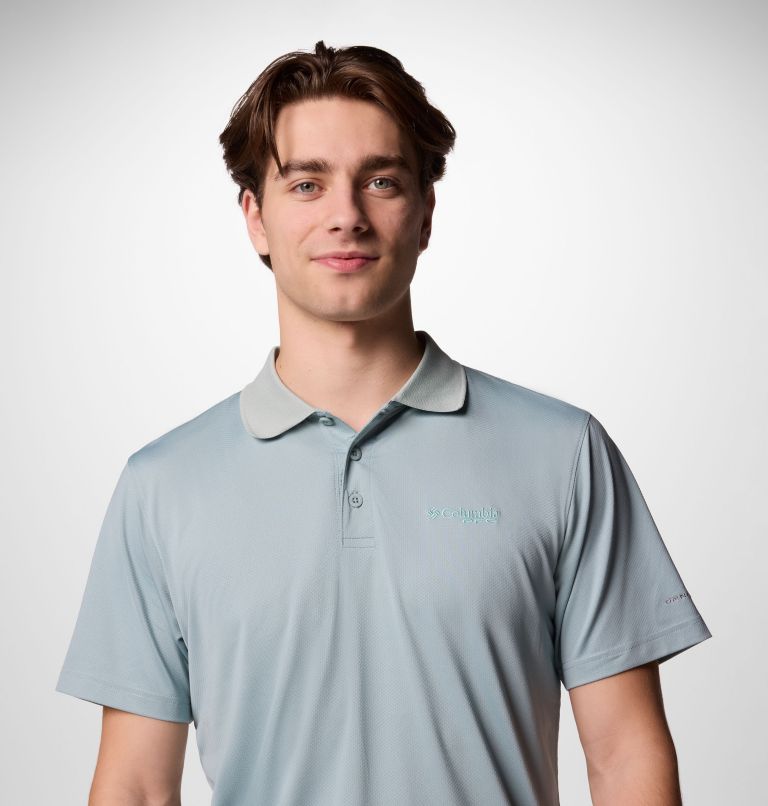 Men's Low Drag Offshore Polo, Color: Crushed Blue, image 4