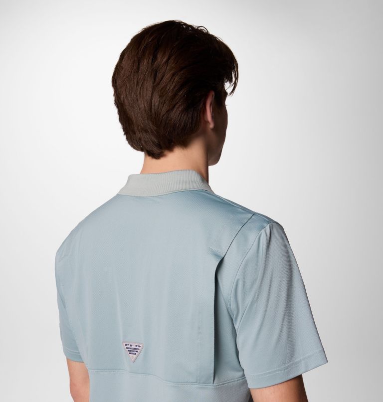 Men's Low Drag Offshore Polo, Color: Crushed Blue, image 5