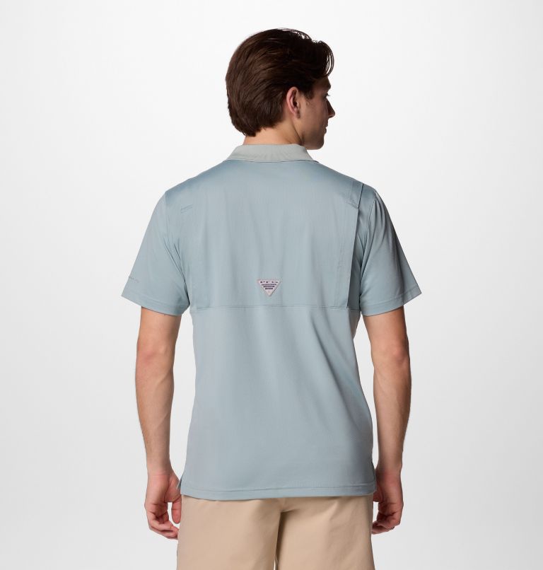 Men's Low Drag Offshore Polo, Color: Crushed Blue, image 2
