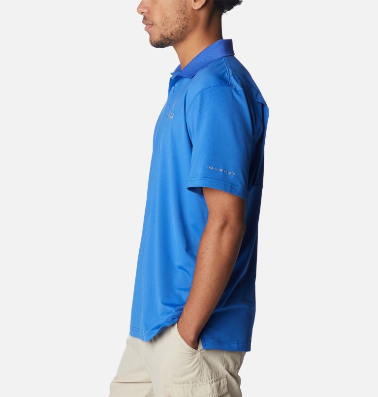 Men's Low Drag Offshore Polo, Color: Vivid Blue, image 3