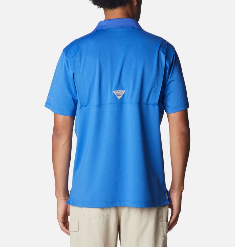 Men's Low Drag Offshore Polo, Color: Vivid Blue, image 2