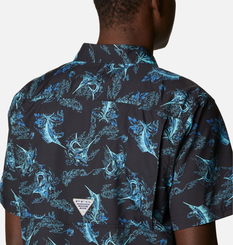 Thumbnail: Men’s PFG Super Slack Tide Camp Shirt, Color: Black Sails Away Print, image 5