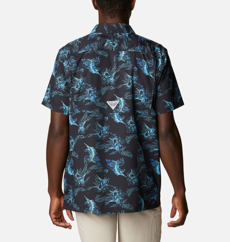 Men's PFG Super Slack Tide Camp Shirt - Tall, Color: Black Sails Away Print, image 2