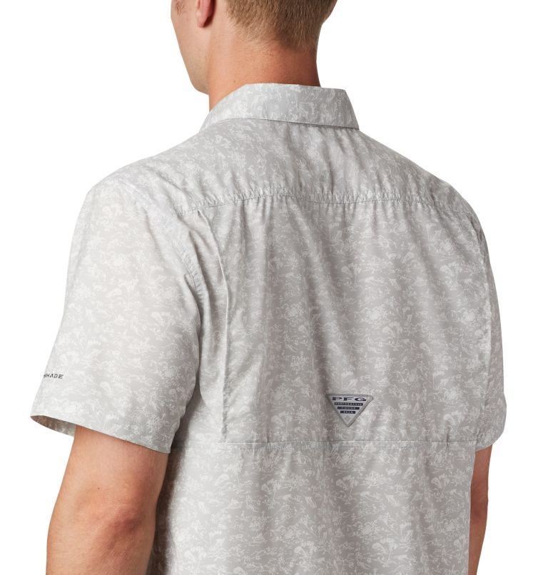 Men’s PFG Super Slack Tide Camp Shirt, Color: Cool Grey Gamefish Print, image 4