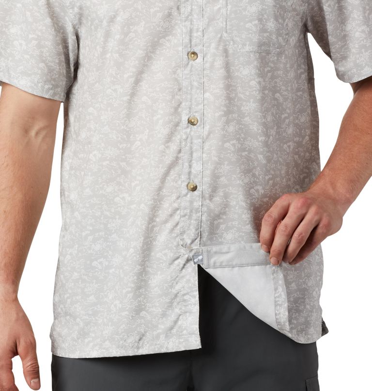 Men’s PFG Super Slack Tide Camp Shirt, Color: Cool Grey Gamefish Print, image 5