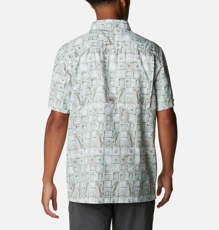 Men’s PFG Super Slack Tide Camp Shirt, Color: Cool Green Trout Batik, image 2