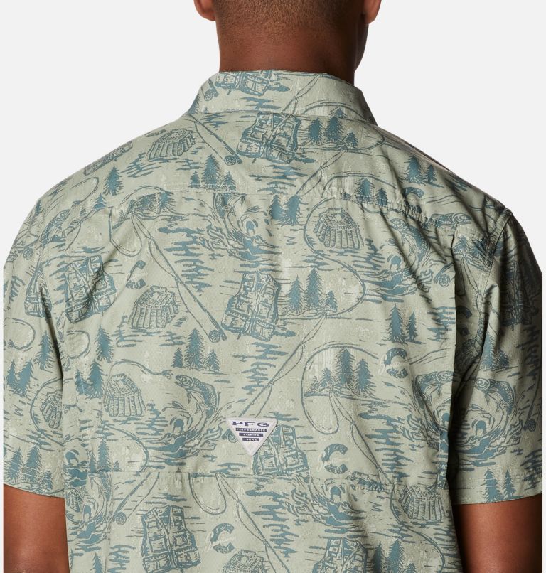 Men's PFG Super Slack Tide Camp Shirt - Tall, Color: Metal PFG Origins Print, image 5