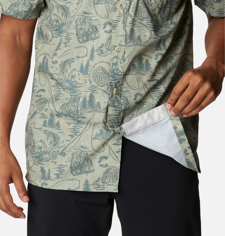 Men's PFG Super Slack Tide Camp Shirt - Tall, Color: Metal PFG Origins Print, image 6