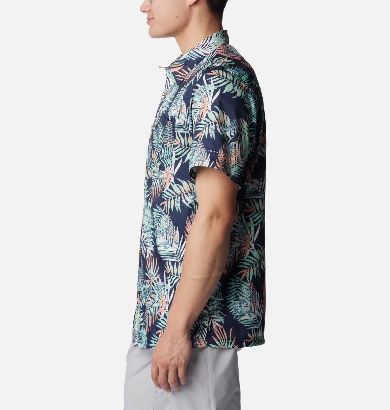 Thumbnail: Men’s PFG Super Slack Tide Camp Shirt, Color: Mint Cay Tunatropic Print, image 3
