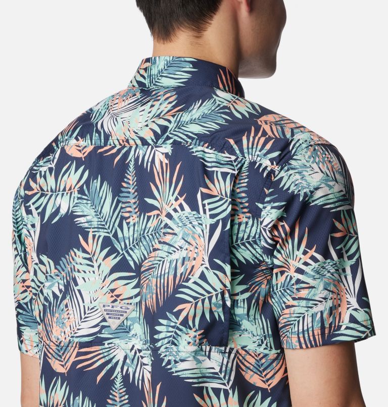 Men’s PFG Super Slack Tide Camp Shirt, Color: Mint Cay Tunatropic Print, image 5