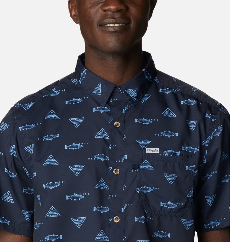 Thumbnail: Men’s PFG Super Slack Tide Camp Shirt, Color: Collegiate Navy Rivermade, image 4
