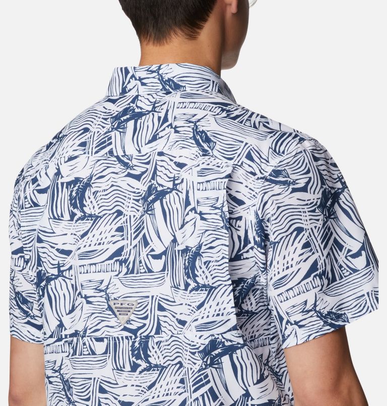 Thumbnail: Men’s PFG Super Slack Tide Camp Shirt, Color: Carbon Sailstroke, image 5