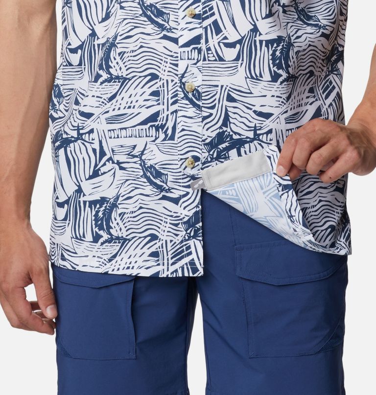 Thumbnail: Men's PFG Super Slack Tide Camp Shirt - Tall, Color: Carbon Sailstroke, image 6