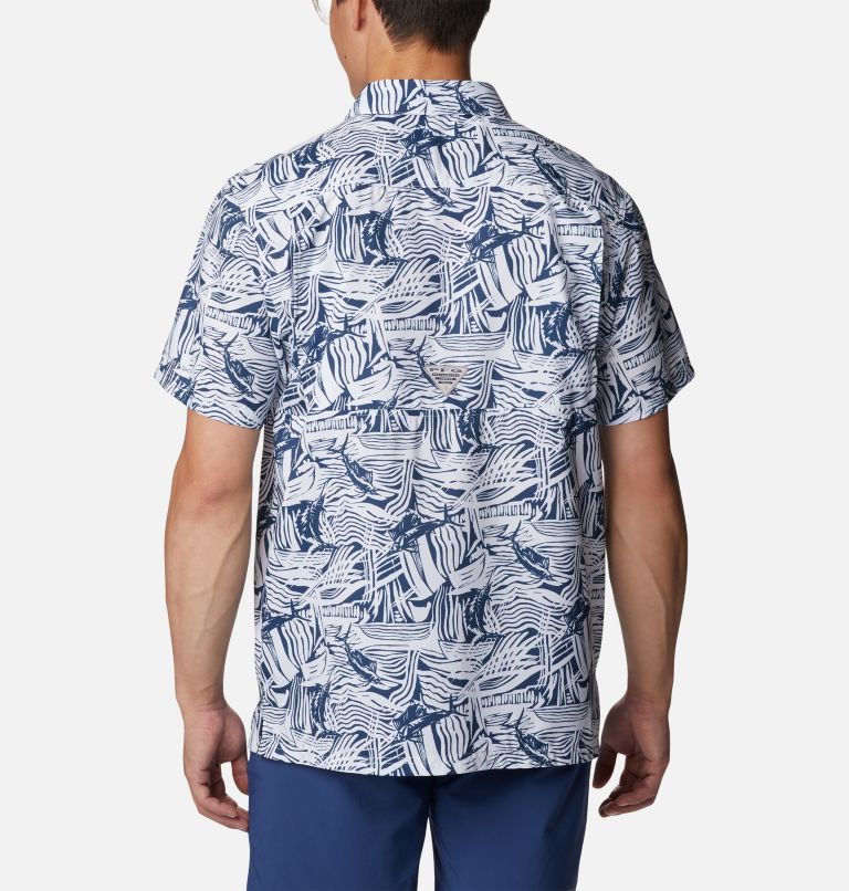 Men's PFG Super Slack Tide Camp Shirt - Tall, Color: Carbon Sailstroke, image 2