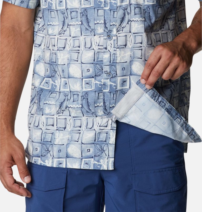 Thumbnail: Men’s PFG Super Slack Tide Camp Shirt, Color: Bluestone Trout Batik, image 6