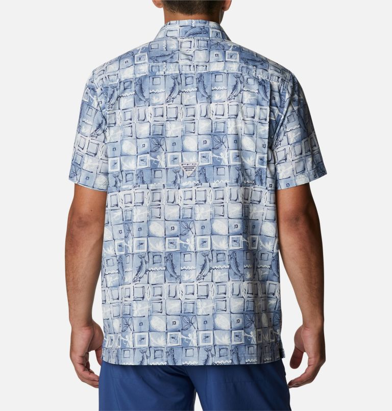 Men’s PFG Super Slack Tide Camp Shirt, Color: Bluestone Trout Batik, image 2