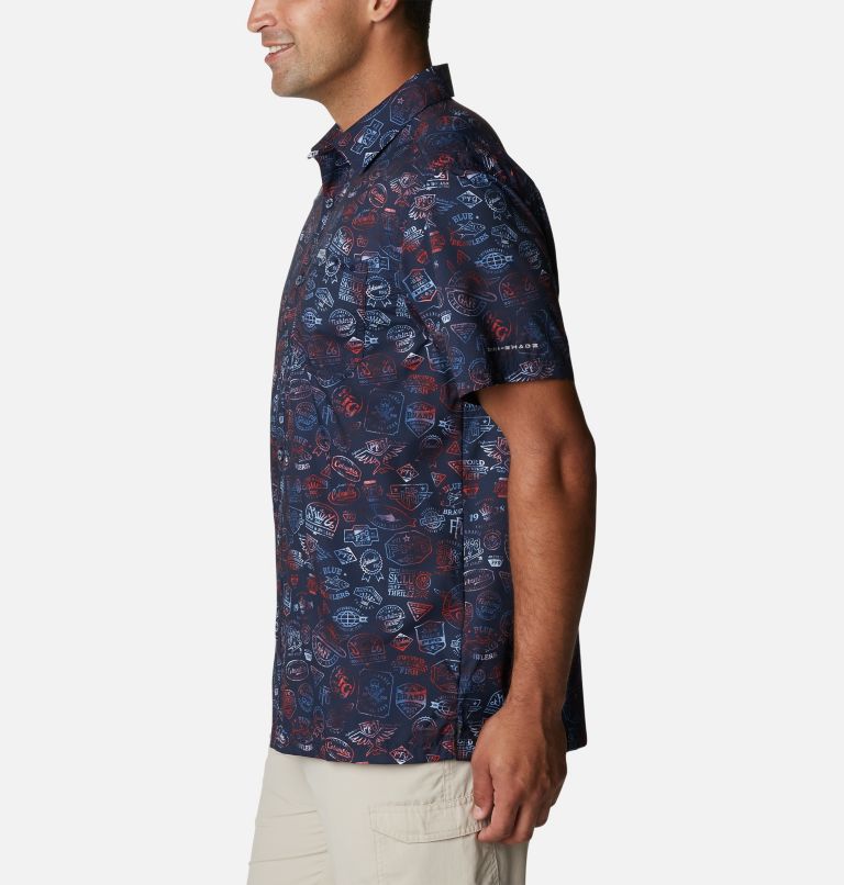 Men’s PFG Super Slack Tide Camp Shirt, Color: Collegiate Navy Tye Dye Print, image 3
