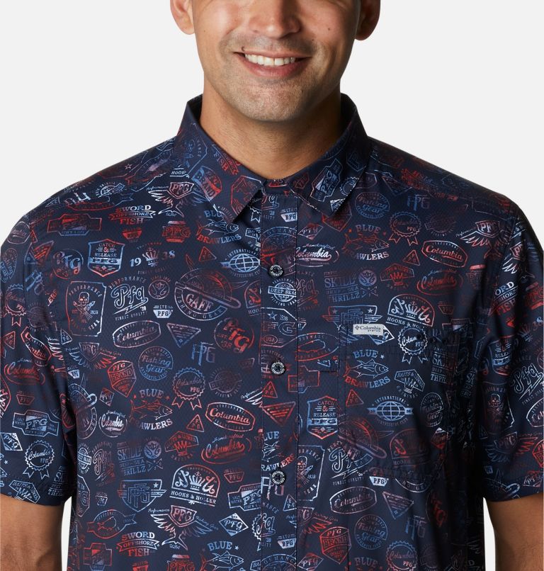 Men’s PFG Super Slack Tide Camp Shirt, Color: Collegiate Navy Tye Dye Print, image 4