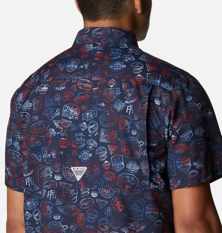 Men’s PFG Super Slack Tide Camp Shirt, Color: Collegiate Navy Tye Dye Print, image 5