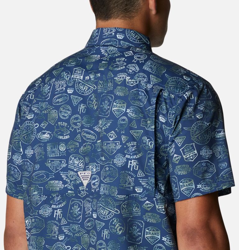 Thumbnail: Men’s PFG Super Slack Tide Camp Shirt, Color: Carbon Tye Dye Print, image 5