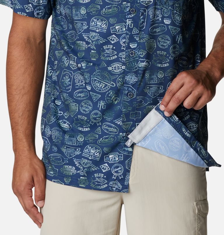 Thumbnail: Men’s PFG Super Slack Tide Camp Shirt, Color: Carbon Tye Dye Print, image 6