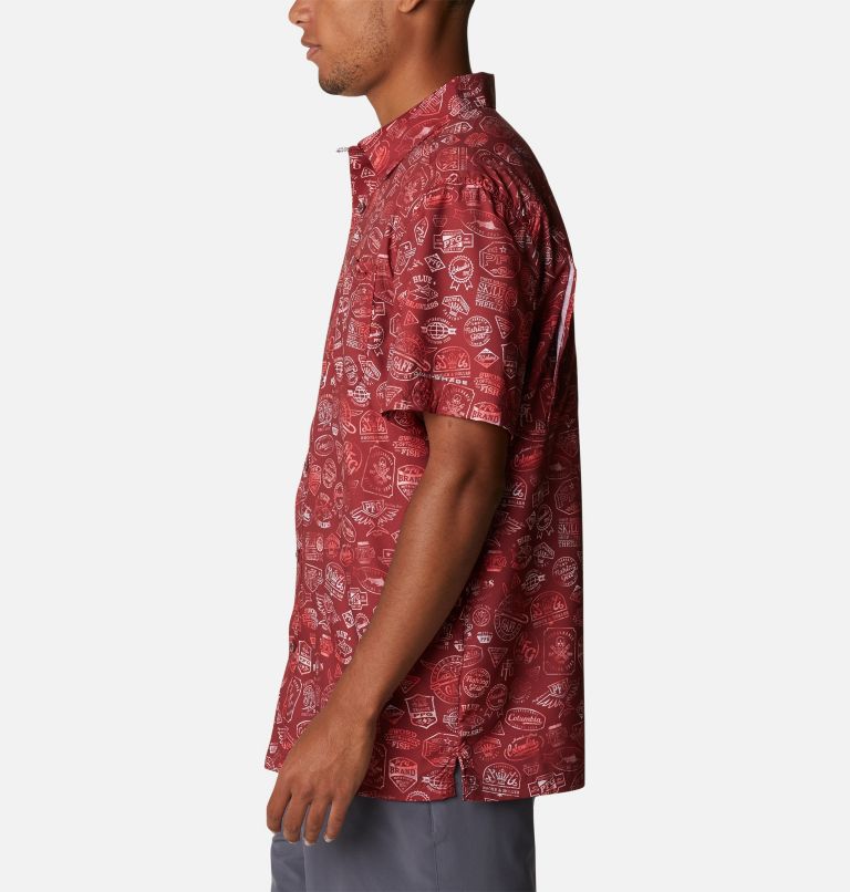 Men’s PFG Super Slack Tide Camp Shirt, Color: Red Jasper Tye Dye Print, image 3
