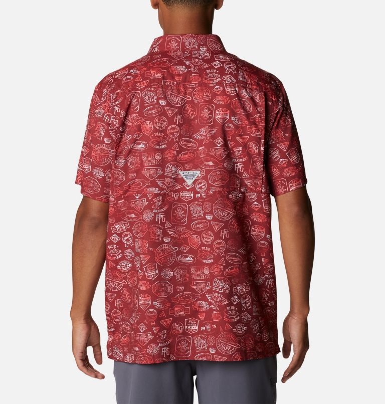 Super Slack Tide Camp Shirt | 665 | L, Color: Red Jasper Tye Dye Print, image 2