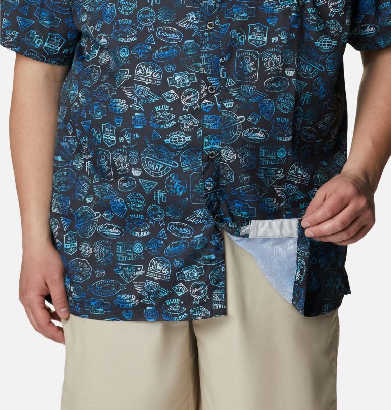 Men's PFG Super Slack Tide Camp Shirt – Big, Color: Black Tye Dye Print, image 6