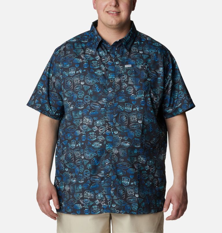 Men's PFG Super Slack Tide Camp Shirt – Big, Color: Black Tye Dye Print, image 1