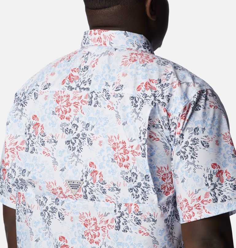 Men's PFG Super Slack Tide Camp Shirt – Big, Color: White Deep Sea Dash, image 5