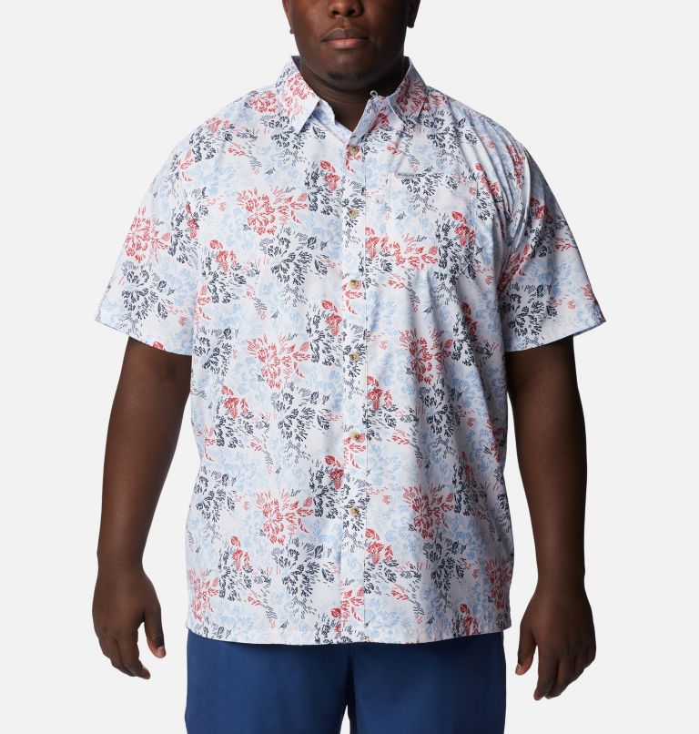 Men's PFG Super Slack Tide Camp Shirt – Big, Color: White Deep Sea Dash, image 1