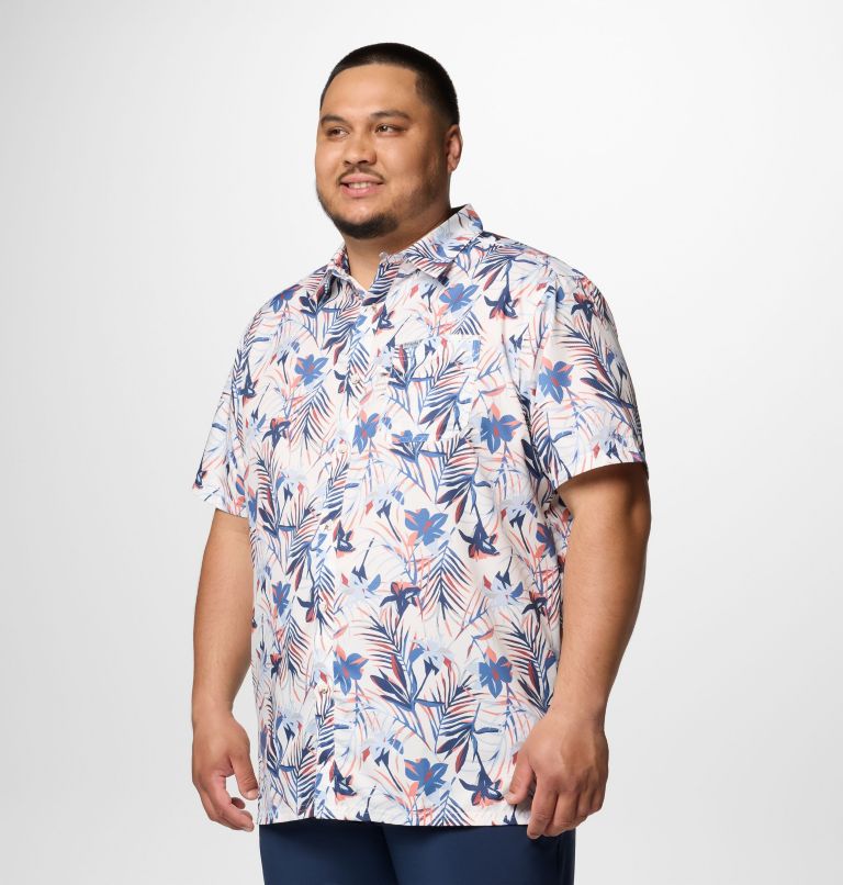 Men's PFG Super Slack Tide Camp Shirt – Big, Color: White Tropicfield, image 4