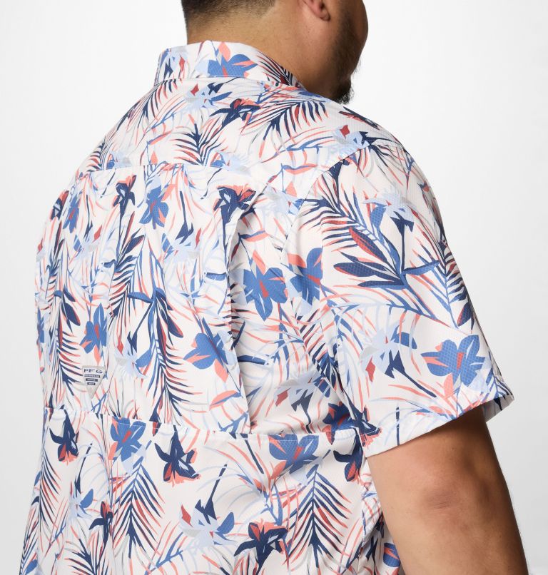 Men's PFG Super Slack Tide Camp Shirt – Big, Color: White Tropicfield, image 6