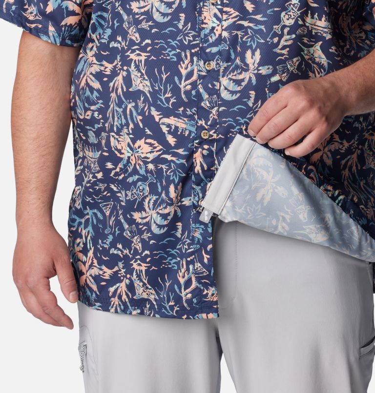 Thumbnail: Men's PFG Super Slack Tide Camp Shirt – Big, Color: Tranquil Teal Kona Kraze Print, image 6