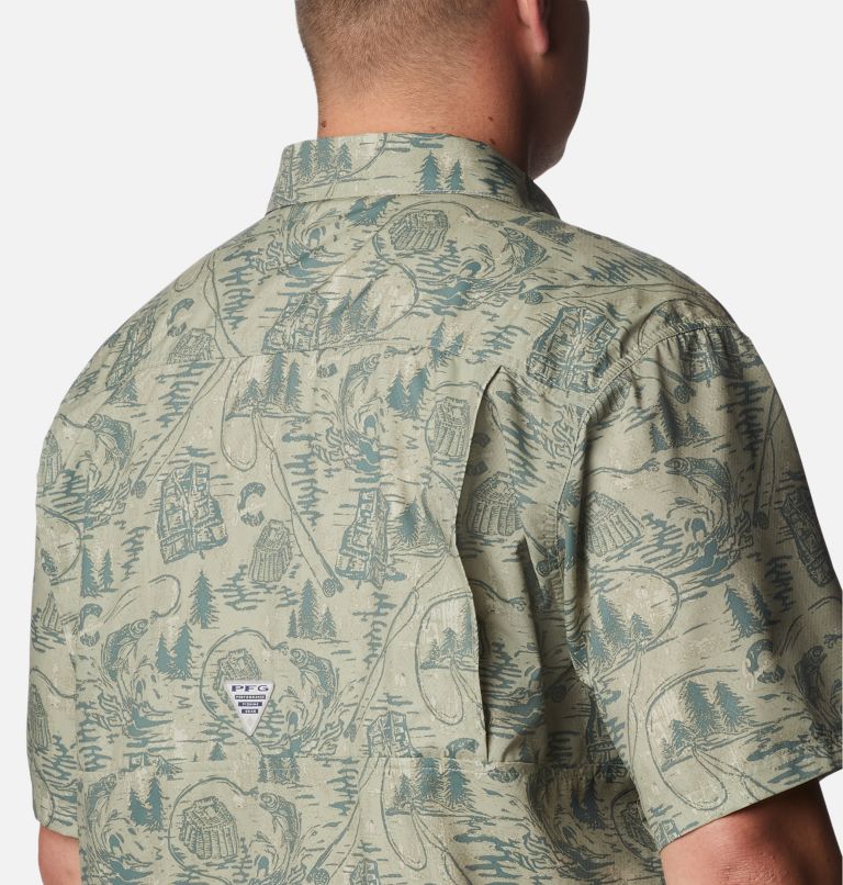 Thumbnail: Men's PFG Super Slack Tide Camp Shirt – Big, Color: Metal PFG Origins Print, image 5