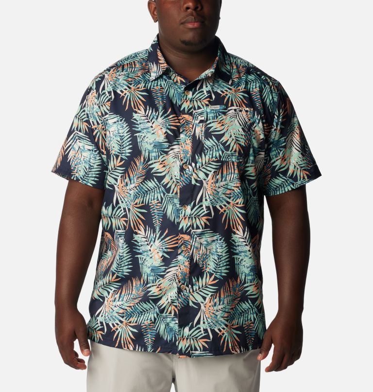 Thumbnail: Men's PFG Super Slack Tide Camp Shirt – Big, Color: Mint Cay Tunatropic Print, image 1