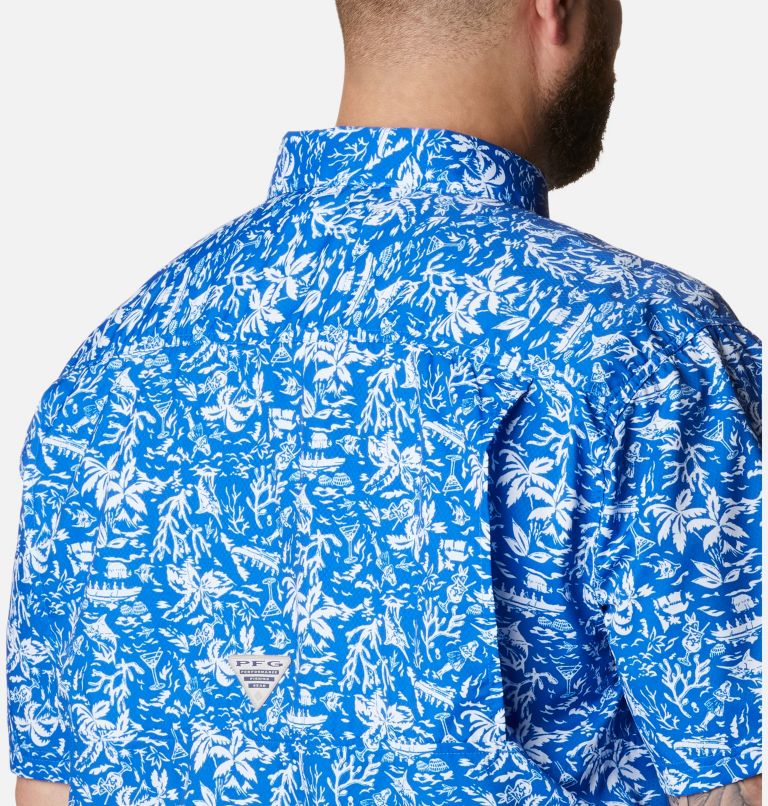 Men's PFG Super Slack Tide Camp Shirt – Big, Color: Blue Macaw Kona Print