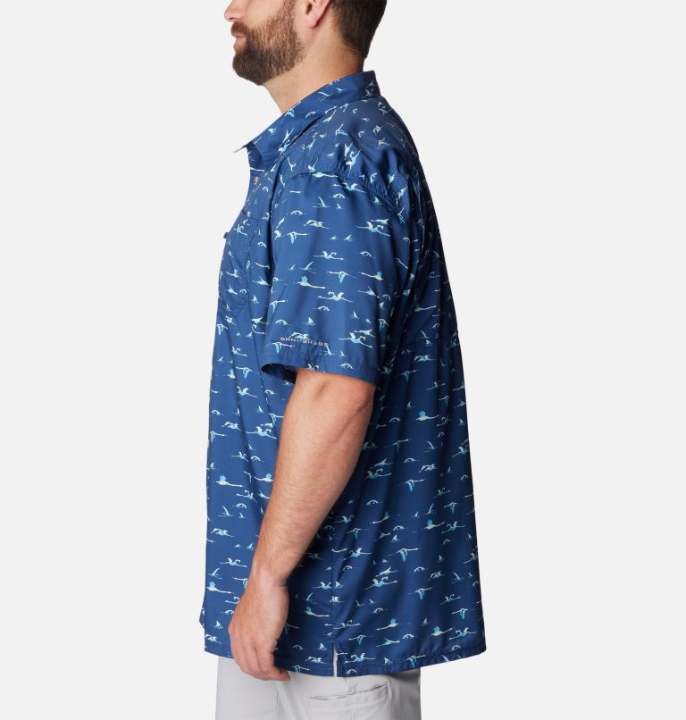 Men's PFG Super Slack Tide Camp Shirt – Big, Color: Carbon Tailfins Print, image 3