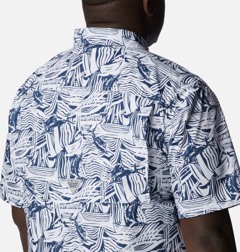 Men's PFG Super Slack Tide Camp Shirt – Big, Color: Carbon Sailstroke, image 5