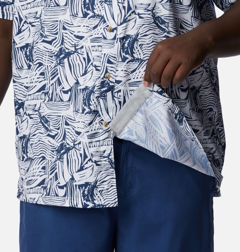 Thumbnail: Men's PFG Super Slack Tide Camp Shirt – Big, Color: Carbon Sailstroke, image 6