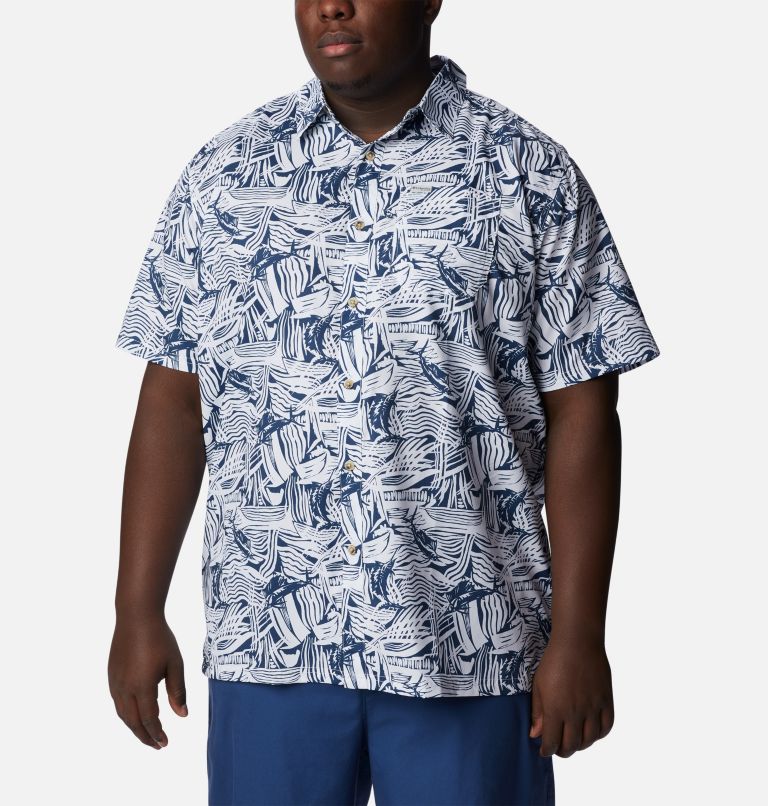 Men's PFG Super Slack Tide Camp Shirt – Big, Color: Carbon Sailstroke, image 1