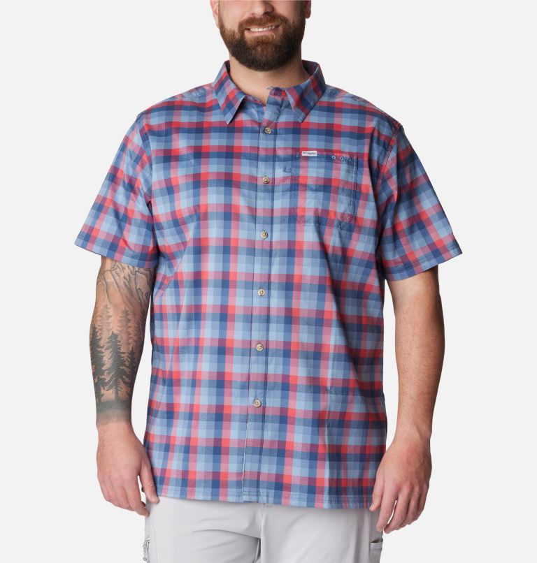 Men's PFG Super Slack Tide Camp Shirt – Big, Color: Carbon Mid Gingham, image 1