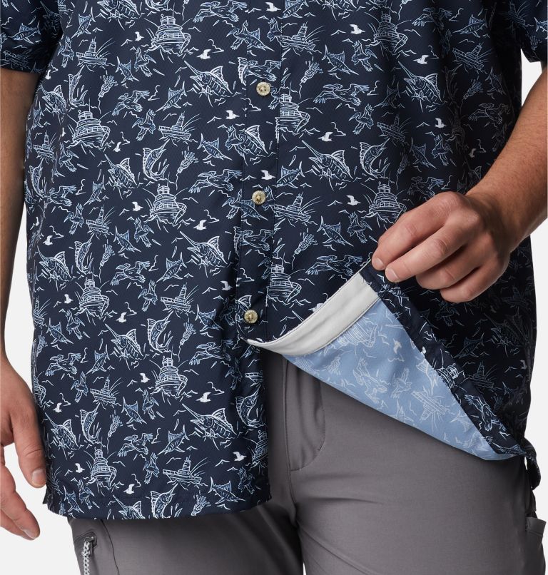 Men's PFG Super Slack Tide Camp Shirt – Big, Color: Coll Navy Small Mighty Marlins Print, image 6