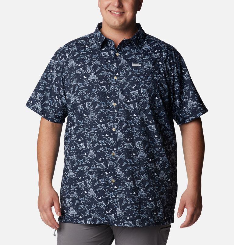 Thumbnail: Men's PFG Super Slack Tide Camp Shirt – Big, Color: Coll Navy Small Mighty Marlins Print, image 1