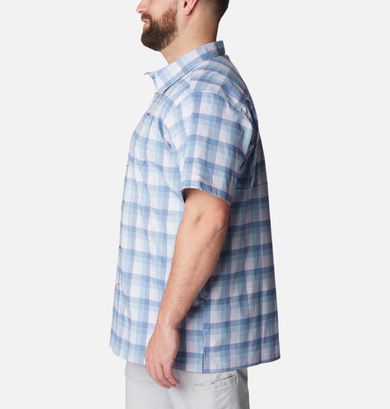 Men's PFG Super Slack Tide Camp Shirt – Big, Color: Soft Violet Mid Gingham, image 3