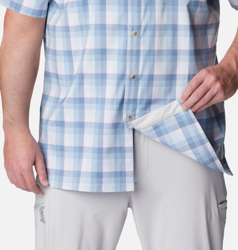 Men's PFG Super Slack Tide Camp Shirt – Big, Color: Soft Violet Mid Gingham, image 6